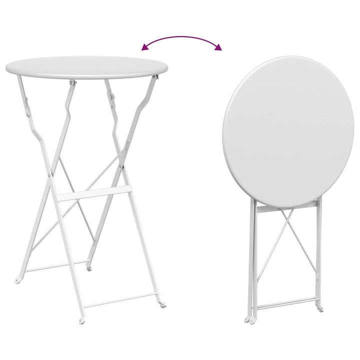 Bistrobord Hvid Ø 50 x 71 cm Pulverlakeret stål