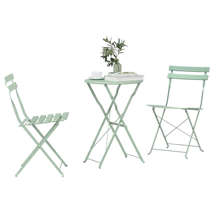 Sammenklappeligt Bistro Sæt 3 pcs Seafoam Stål