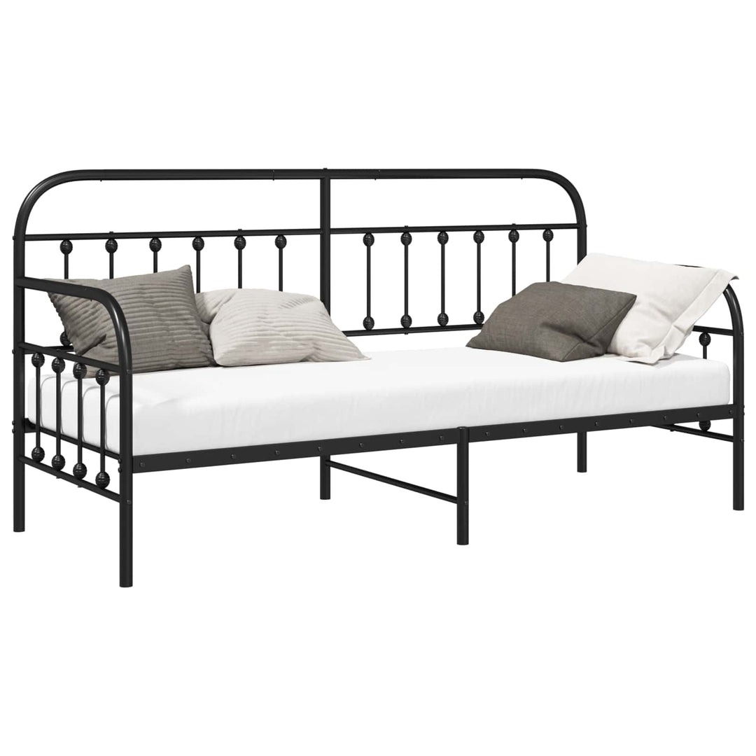 Dagsengramme Sort 75 x 190 cm Pulverlakeret stål