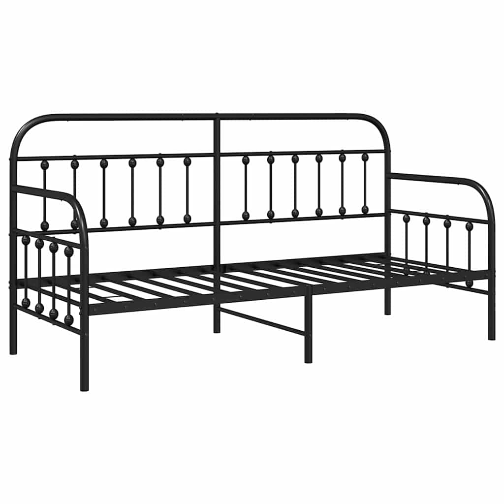 Dagsengramme Sort 80 x 200 cm Pulverlakeret stål