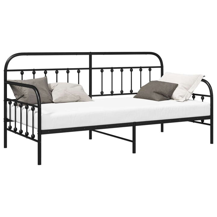 Dagsengramme Sort 90 x 190 cm Pulverlakeret stål