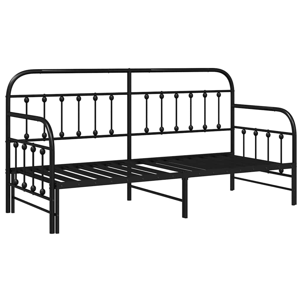 Dagsengramme Sort 80 x 200 cm Pulverlakeret stål