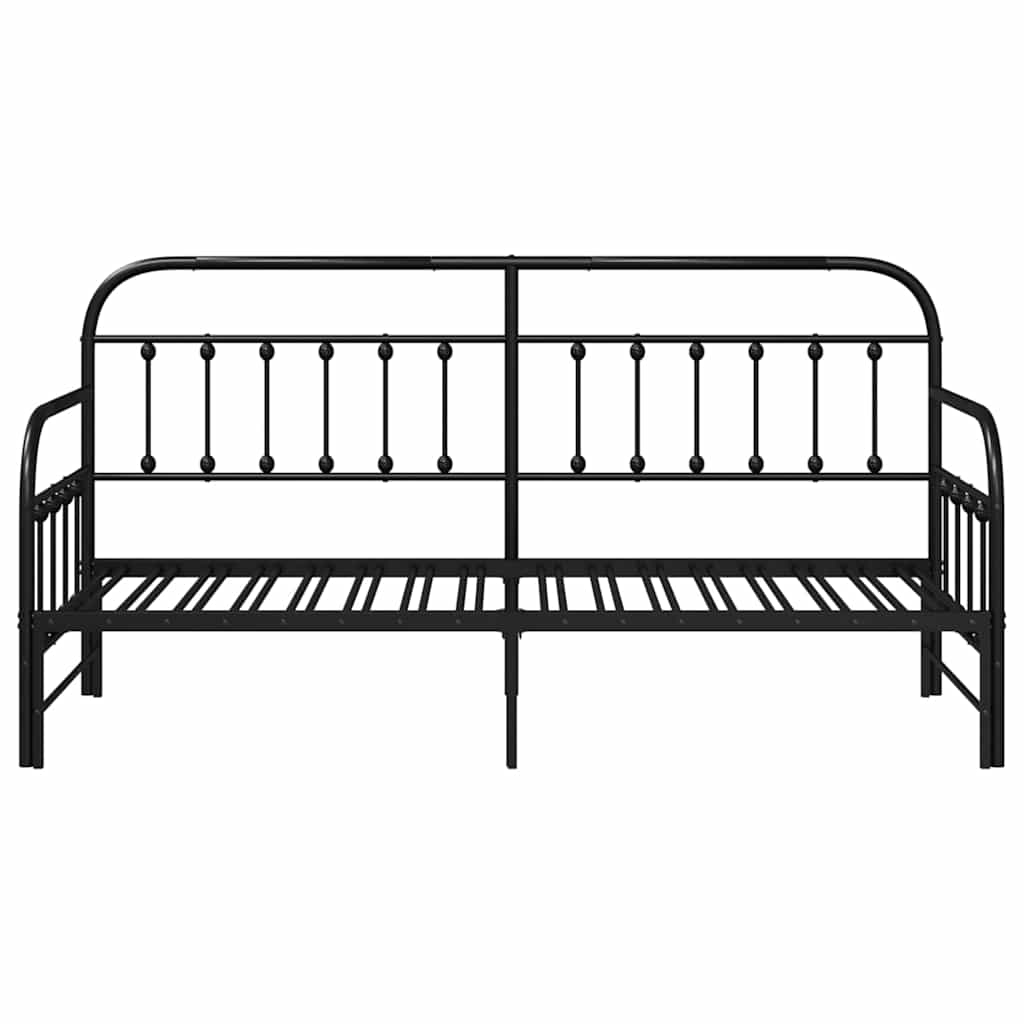Dagsengramme Sort 80 x 200 cm Pulverlakeret stål