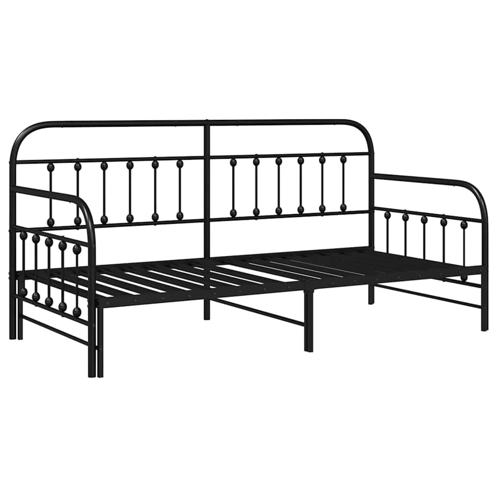 Dagsengramme Sort 90 x 190 cm Pulverlakeret stål