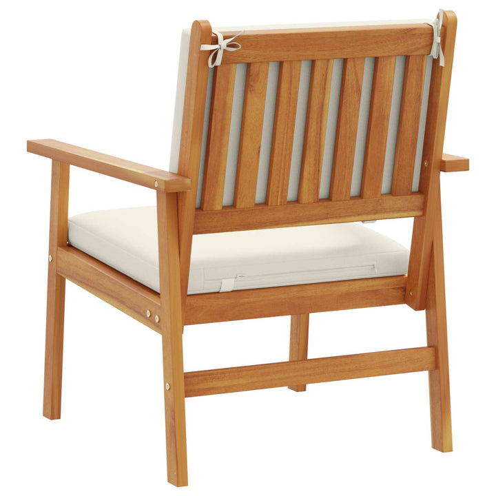 Have Stol med pude 2 pcs Cremehvid Massivt Akacietræ