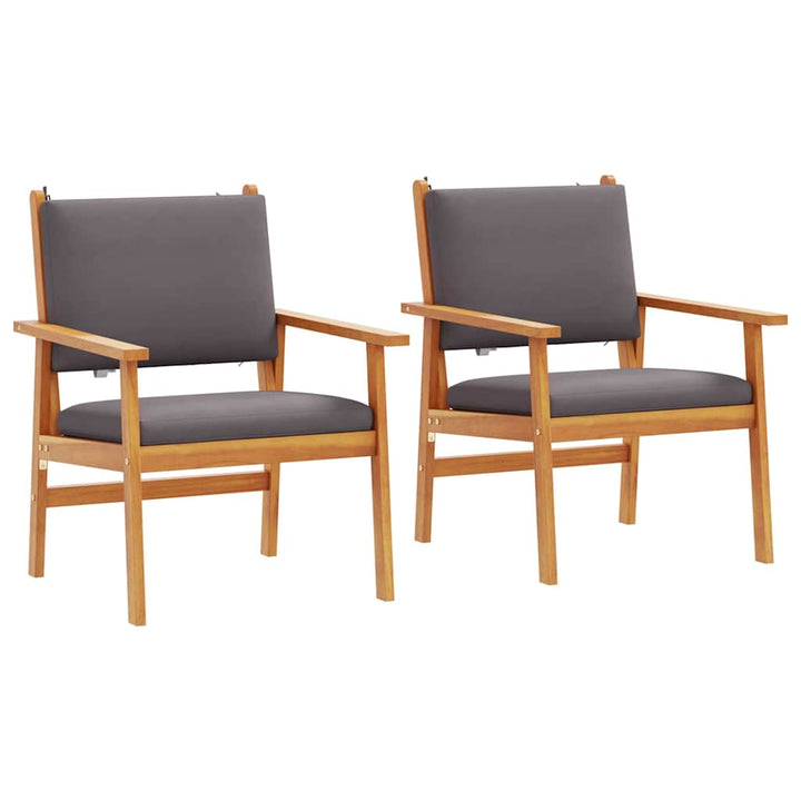 Have Stol med pude 2 pcs Antracit Massivt Akacietræ