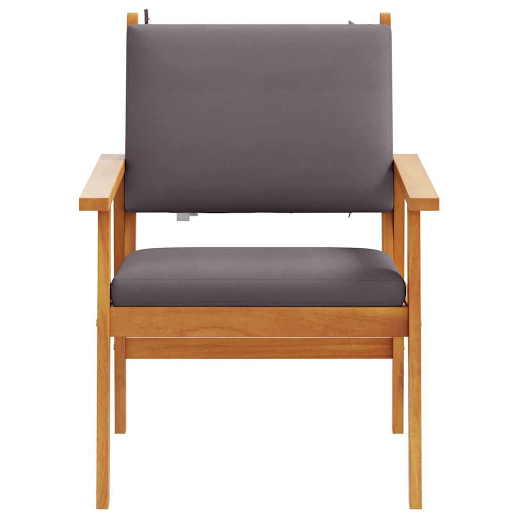 Have Stol med pude 2 pcs Antracit Massivt Akacietræ