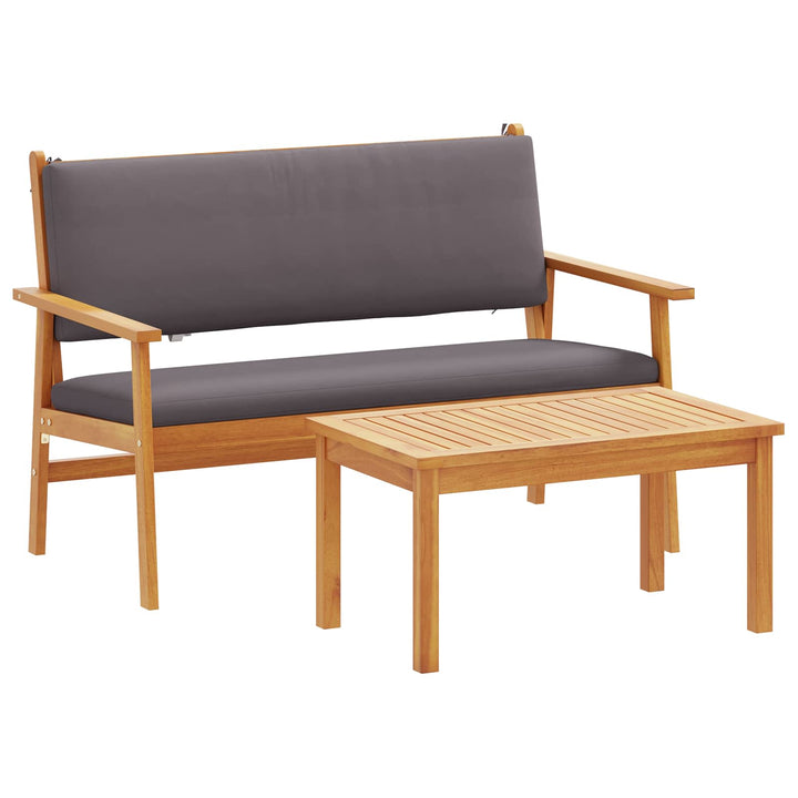 Havesofa Sæt med pude 2 pcs Antracit Massivt Akacietræ