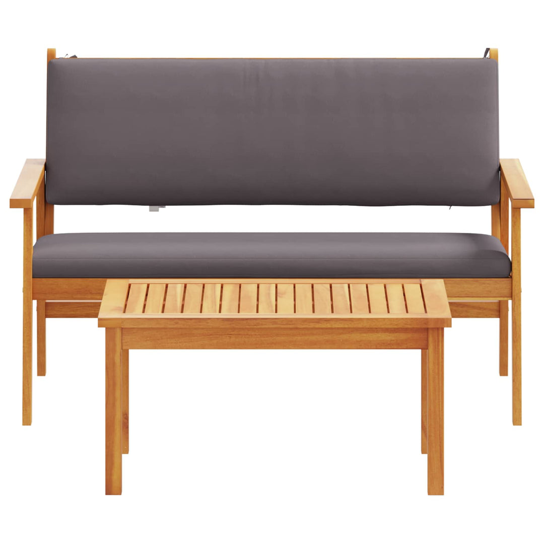 Havesofa Sæt med pude 2 pcs Antracit Massivt Akacietræ