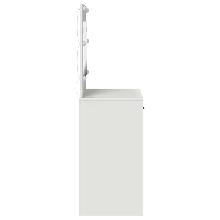 Klædeskab med spejllys Hvid 78,5 x 41 x 135 cm Konstrueret træ