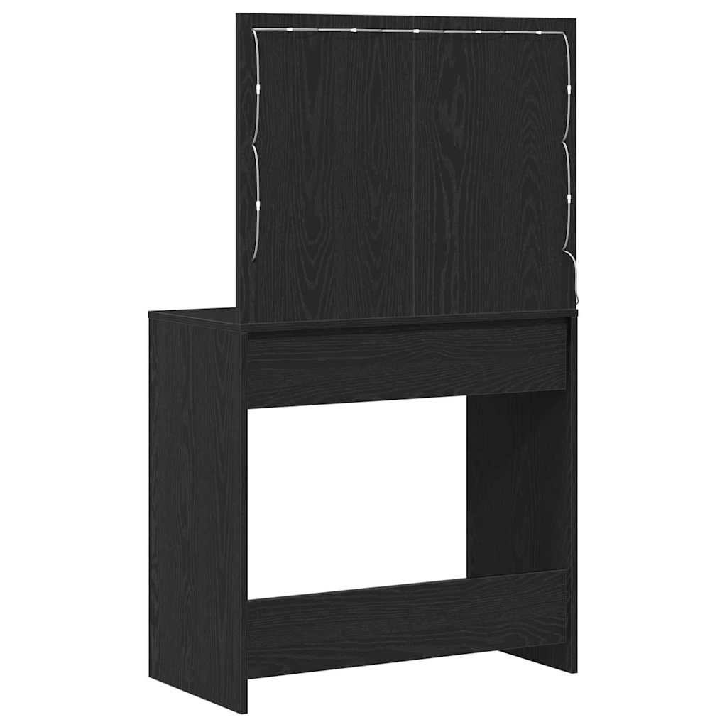Klædeskab med skuffe Sort eg 78,5 x 41 x 135 cm Konstrueret træ