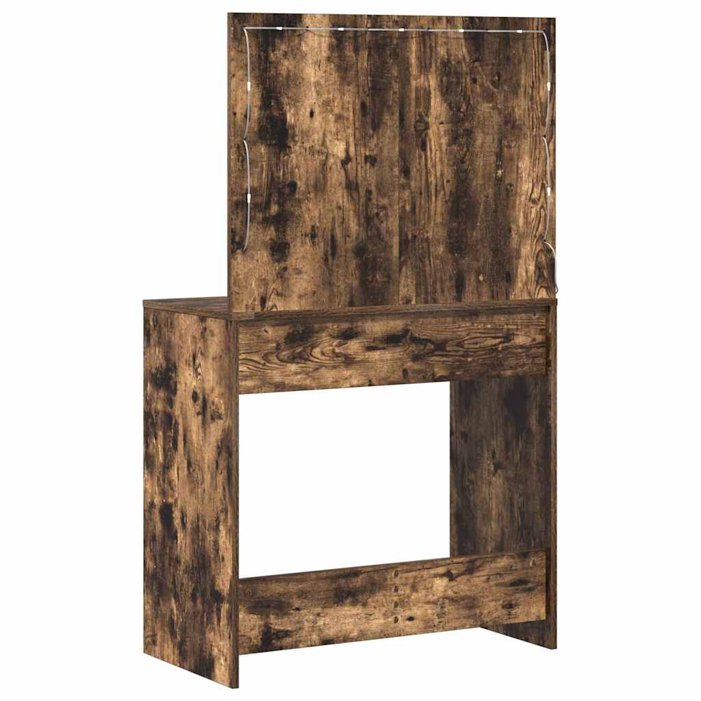 Klædeskab med spejl Røget eg 78,5 x 41 x 135 cm Konstrueret træ
