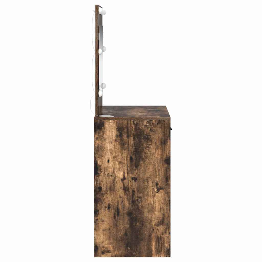 Klædeskab med spejl Røget eg 78,5 x 41 x 135 cm Konstrueret træ