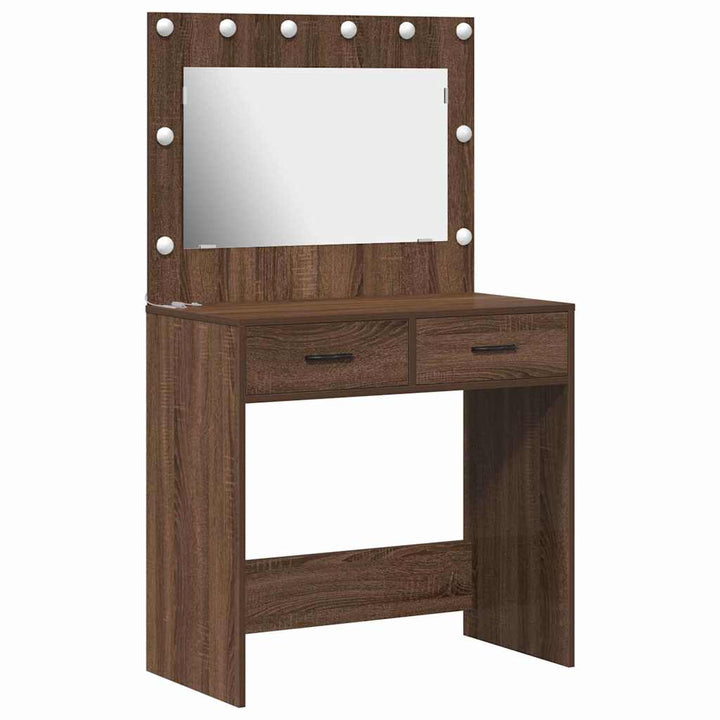 Klædeskab med skuffe Brun eg 78,5 x 41 x 135 cm Konstrueret træ