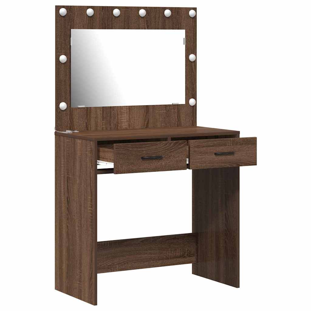Klædeskab med skuffe Brun eg 78,5 x 41 x 135 cm Konstrueret træ