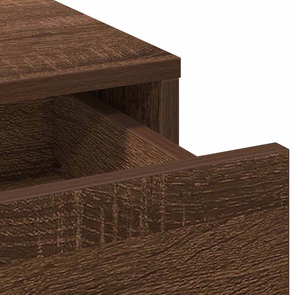 Klædeskab med spejllys Brun eg 50 x 41 x 135 cm Konstrueret træ