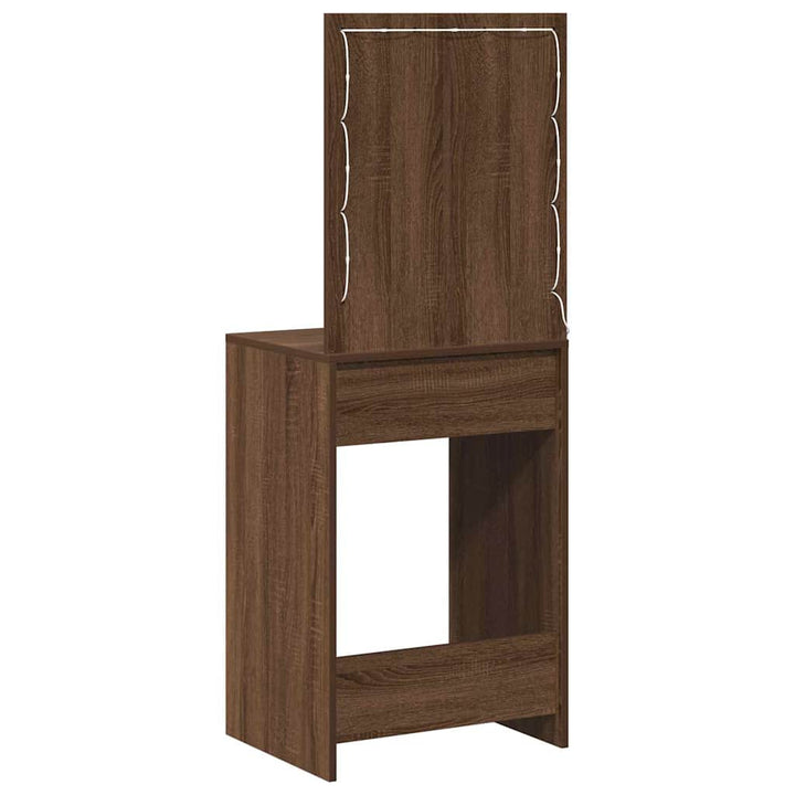 Klædeskab med spejllys Brun eg 50 x 41 x 135 cm Konstrueret træ