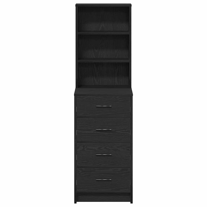 Highboard med skuffe Sort eg 40 x 41 x 135 cm Konstrueret træ