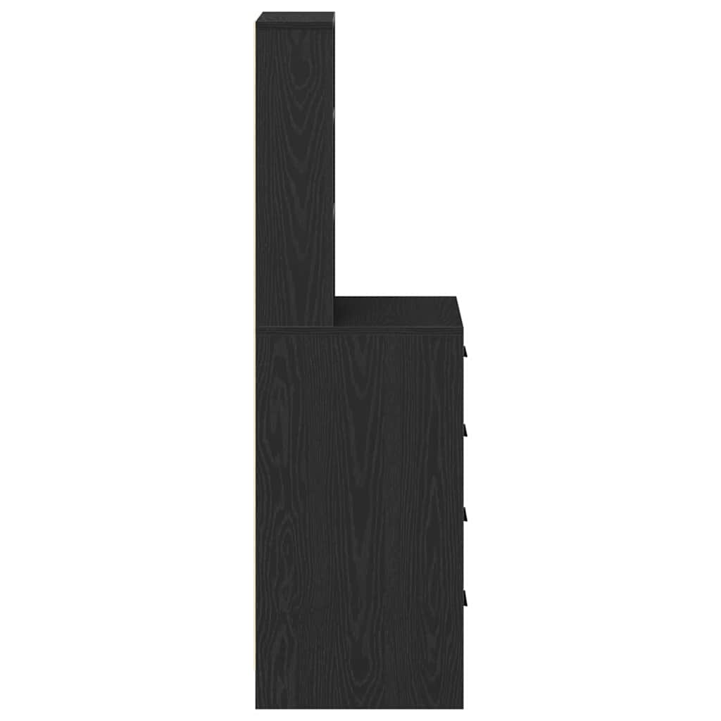 Highboard med skuffe Sort eg 40 x 41 x 135 cm Konstrueret træ