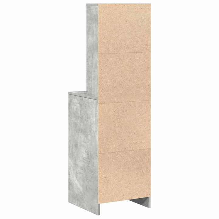 Highboard med skuffe Betongrå 40 x 41 x 135 cm Konstrueret træ