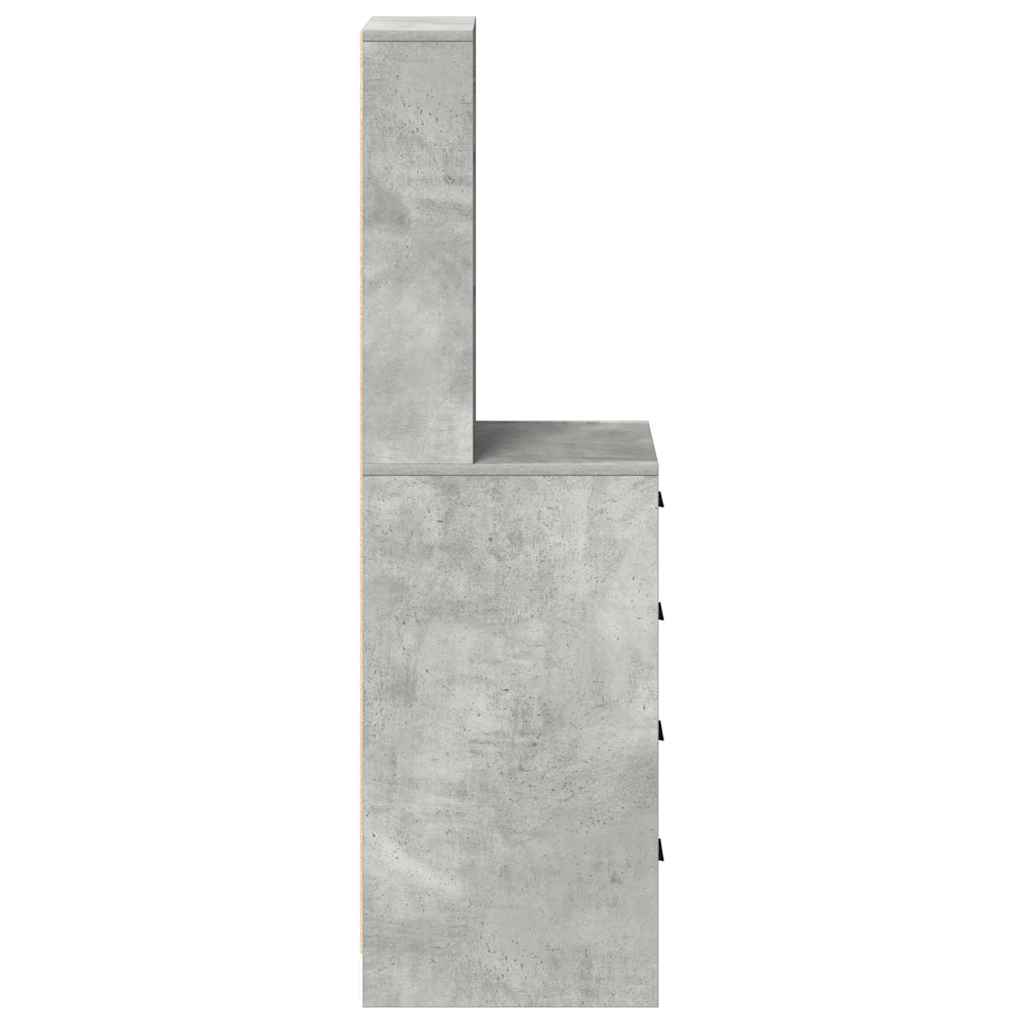 Highboard med skuffe Betongrå 40 x 41 x 135 cm Konstrueret træ