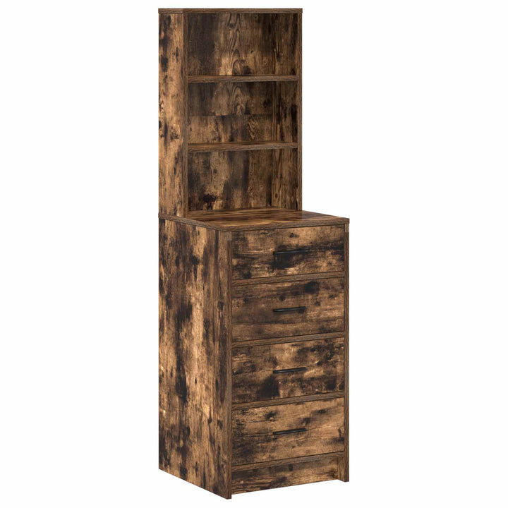 Highboard med skuffe Røget eg 40 x 41 x 135 cm Konstrueret træ