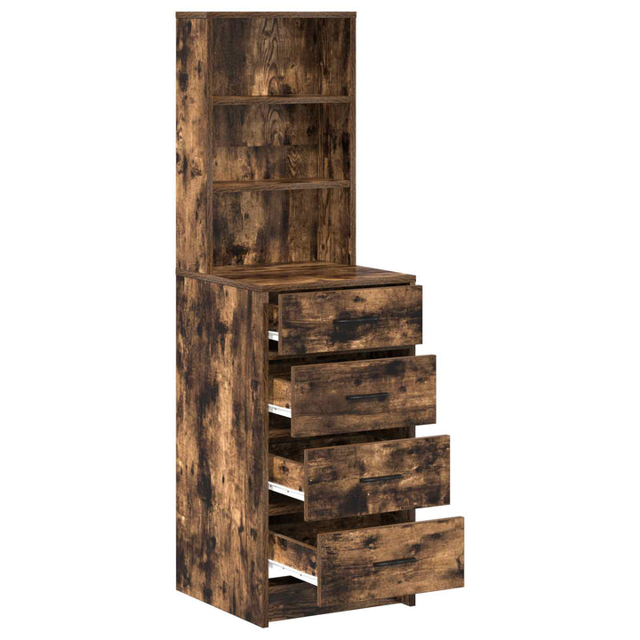 Highboard med skuffe Røget eg 40 x 41 x 135 cm Konstrueret træ