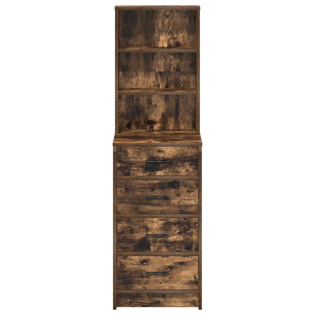 Highboard med skuffe Røget eg 40 x 41 x 135 cm Konstrueret træ