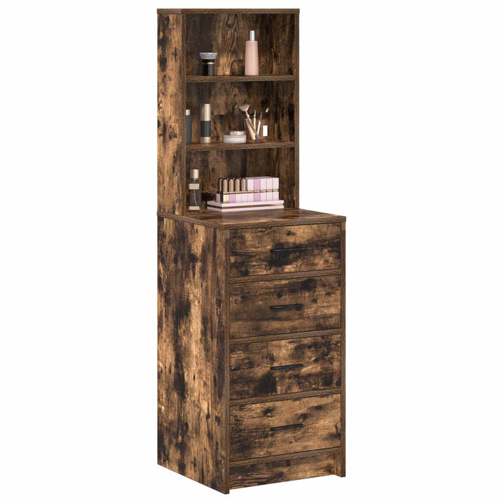 Highboard med skuffe Røget eg 40 x 41 x 135 cm Konstrueret træ
