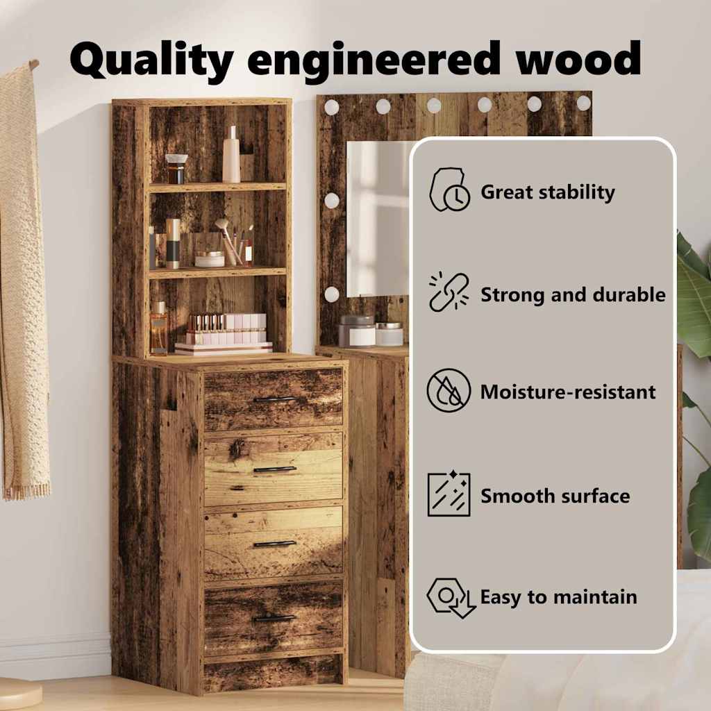 Highboard Gammelt træ 40 x 41 x 135 cm Konstrueret træ