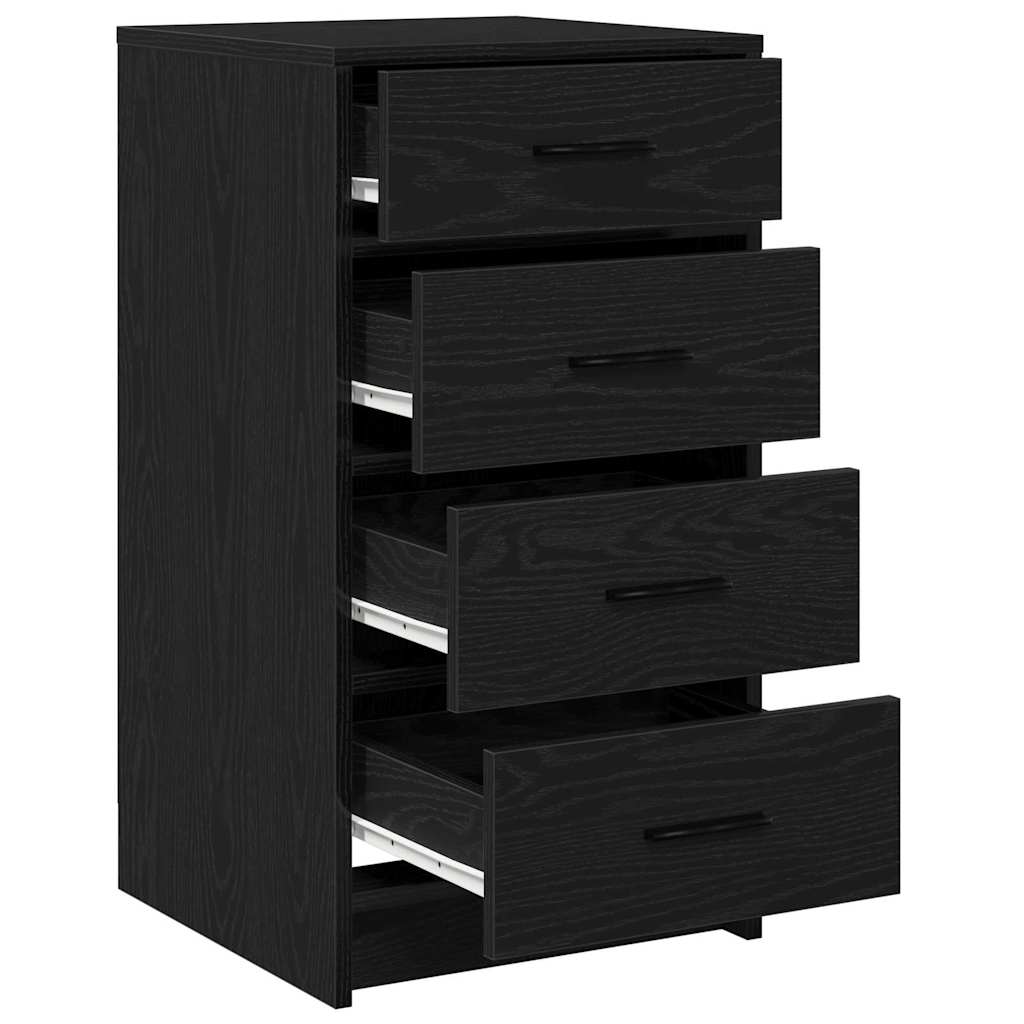 Sideboard med skuffe Sort eg 40 x 41 x 75 cm Konstrueret træ