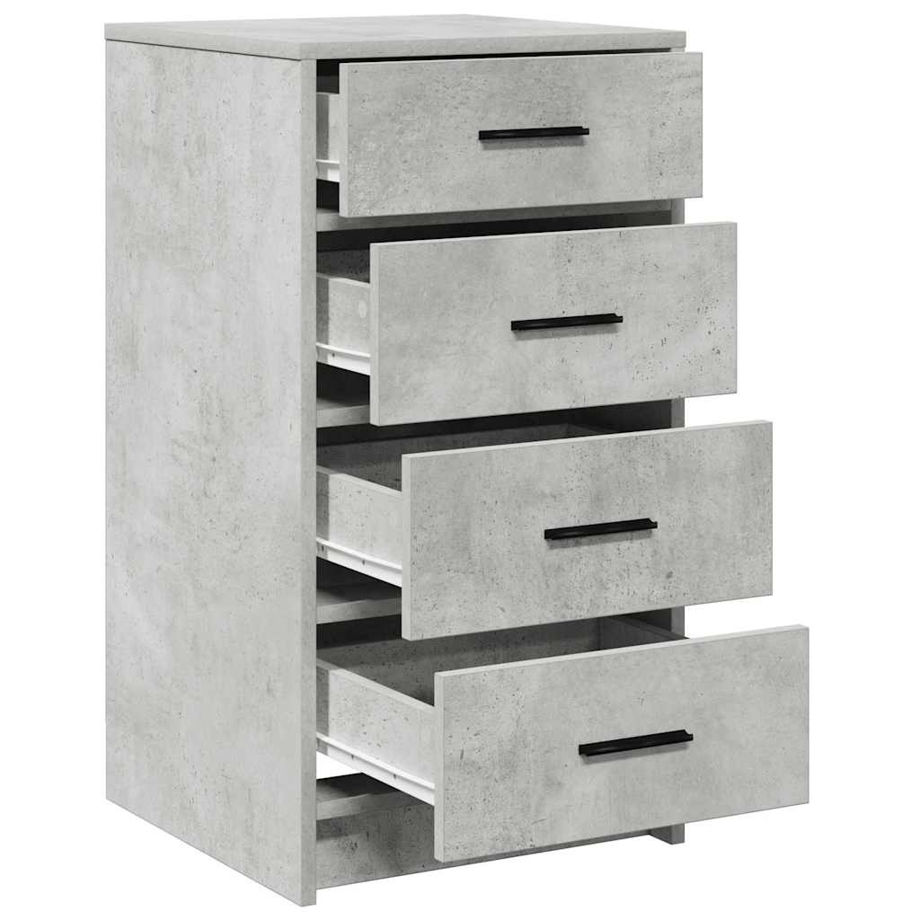 Sideboard med skuffe Betongrå 40 x 41 x 75 cm Konstrueret træ