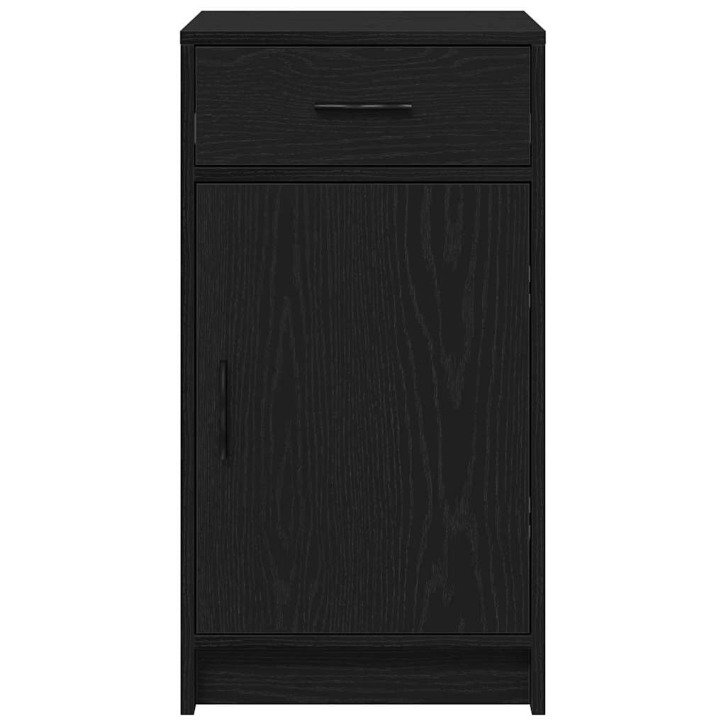 Sideboard med skuffe Sort eg 40 x 40.5 x 75 cm Konstrueret træ