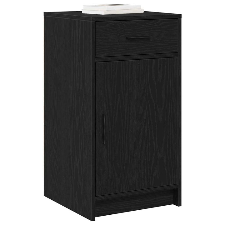 Sideboard med skuffe Sort eg 40 x 40.5 x 75 cm Konstrueret træ