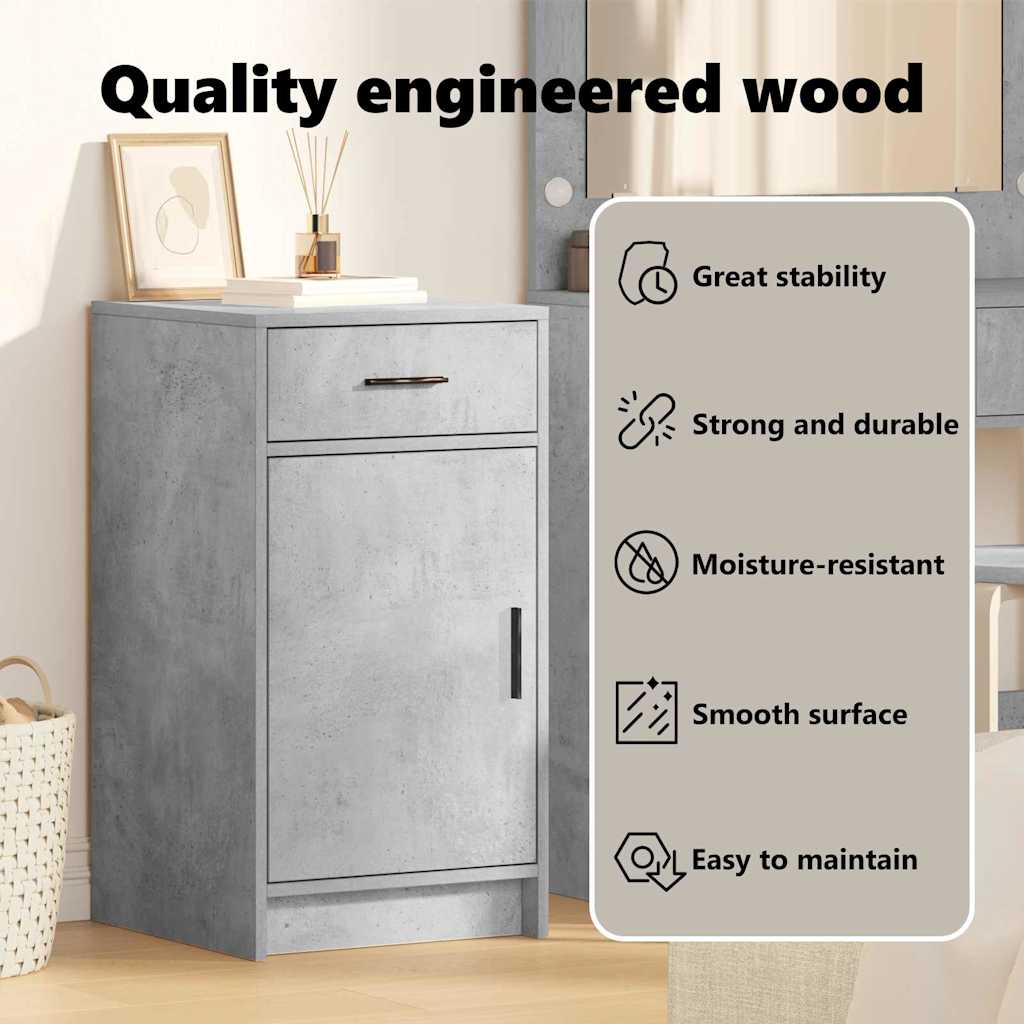 Sideboard Beton Grå 40 x 40.5 x 75 cm Konstrueret træ
