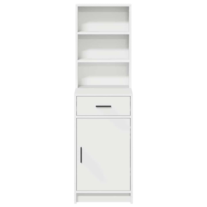 Highboard med skuffe Hvid 40 x 40,5 x 135 cm Konstrueret træ