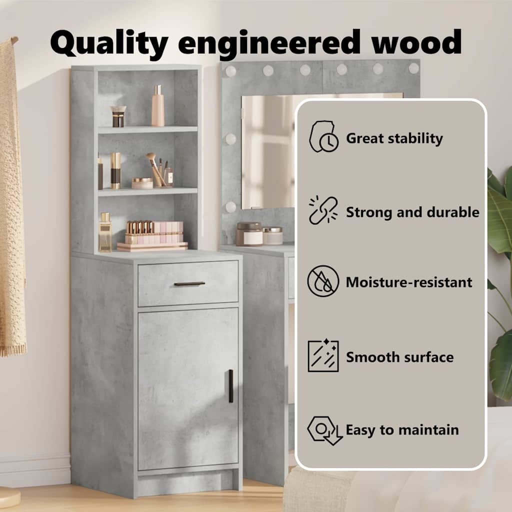 Highboard Beton Grå 40 x 40,5 x 135 cm Konstrueret træ