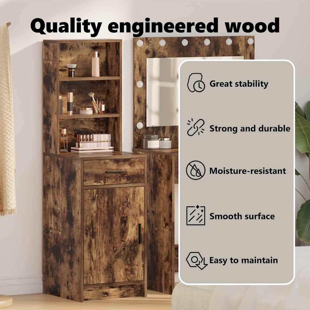Highboard Røget eg 40 x 40,5 x 135 cm Konstrueret træ