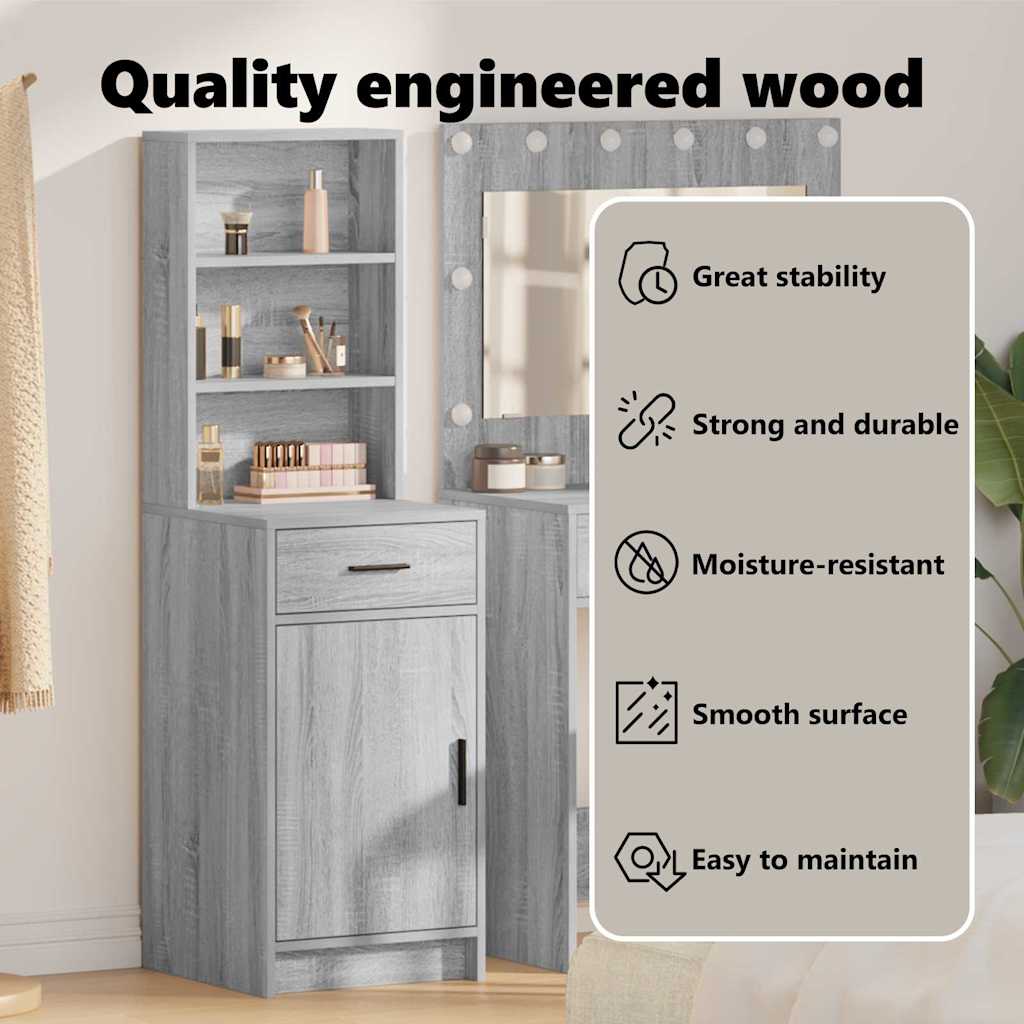 Highboard Grå Sonoma 40 x 40,5 x 135 cm Konstrueret træ
