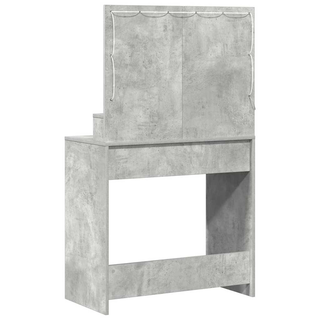 Klædeskab med skuffe Beton Grå 79 x 41 x 135 cm Konstrueret træ