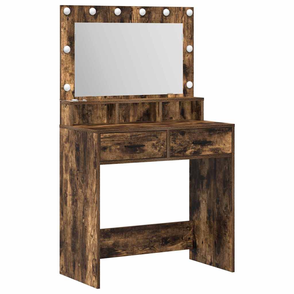 Klædeskab med skuffe Røget eg 79 x 41 x 135 cm Konstrueret træ