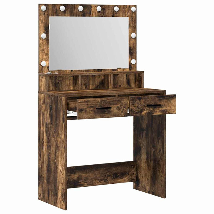 Klædeskab med skuffe Røget eg 79 x 41 x 135 cm Konstrueret træ