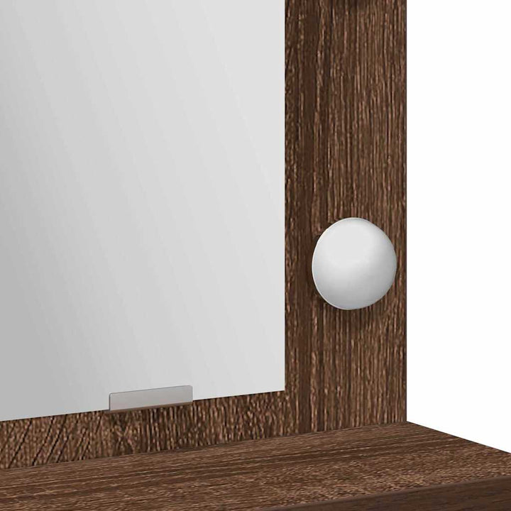 Klædeskab med spejllys Brun eg 50 x 41 x 135 cm Konstrueret træ