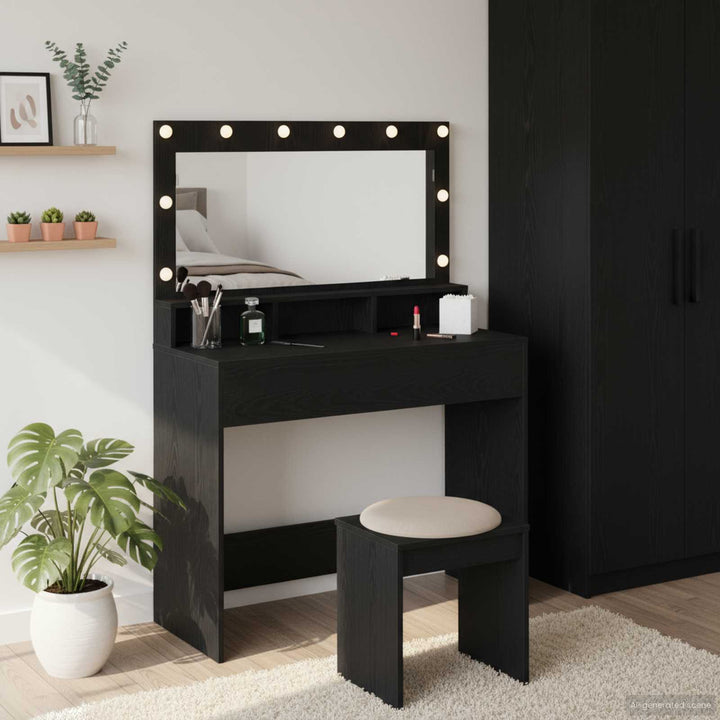 Klædeskab Sort eg 100 x 41 x 135 cm Konstrueret træ