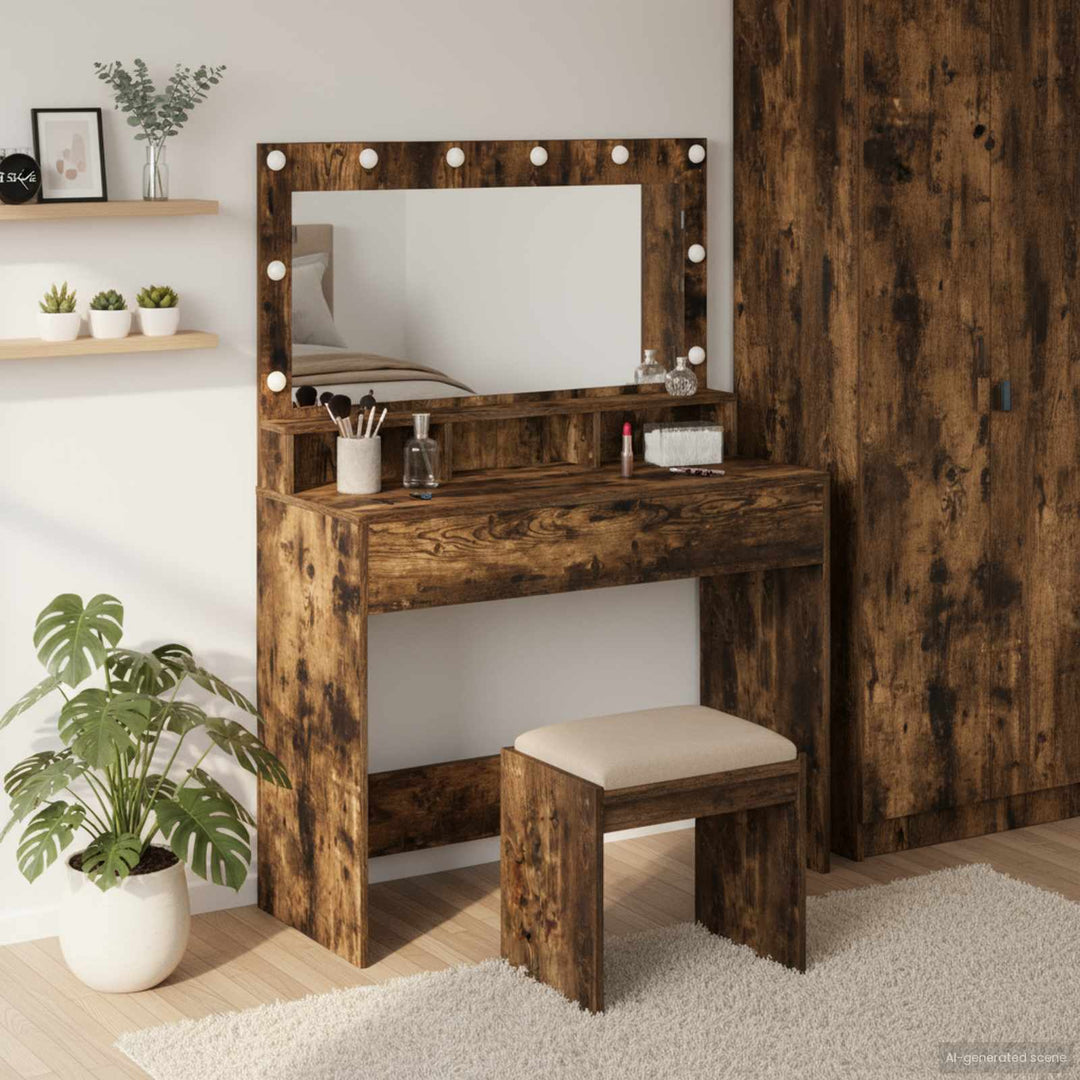 Klædeskab med hylde Røget eg 100 x 41 x 135 cm Konstrueret træ