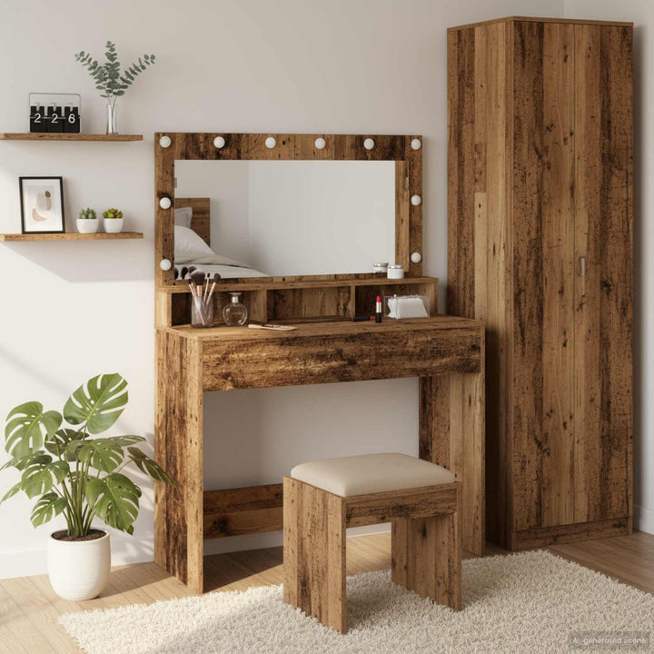 Klædeskab Gammelt træ 100 x 41 x 135 cm Konstrueret træ