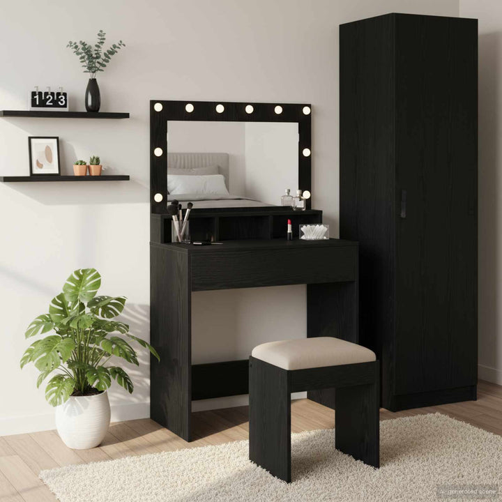 Klædeskab Sort eg 75,5 x 41 x 135 cm Konstrueret træ