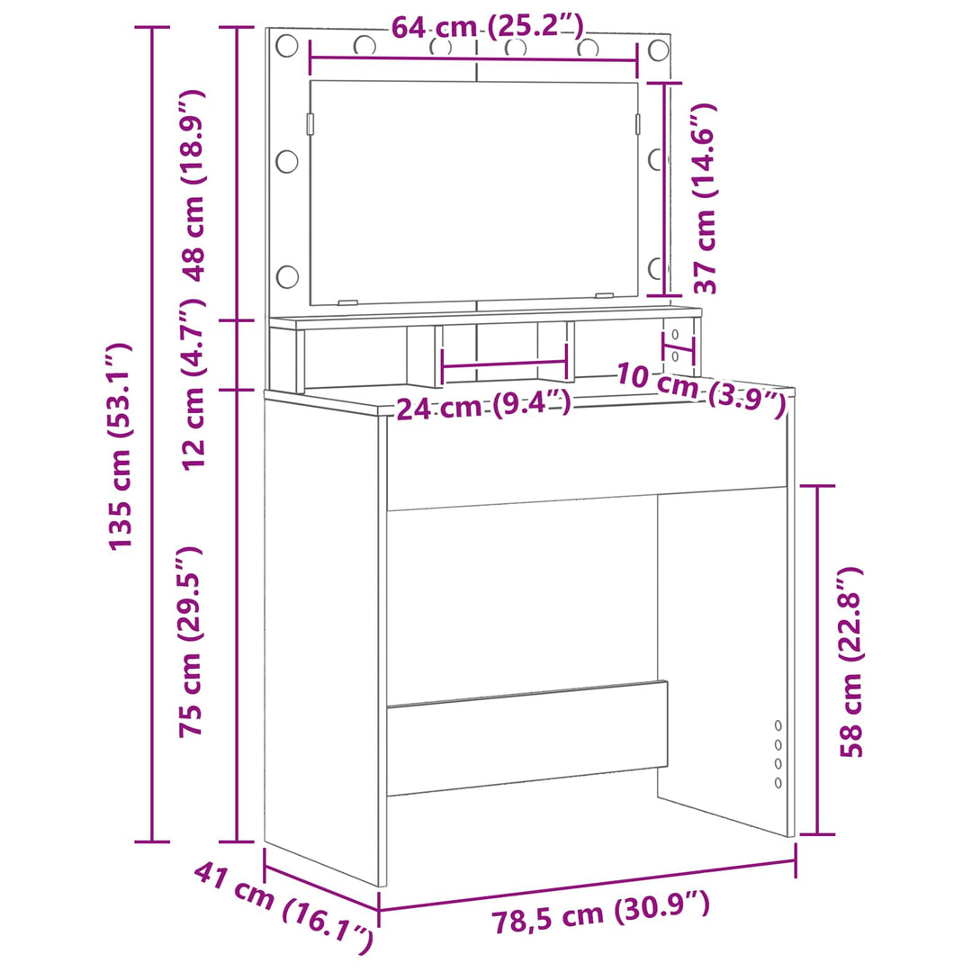Klædeskab Beton Grå 78,5 x 41 x 135 cm Konstrueret træ