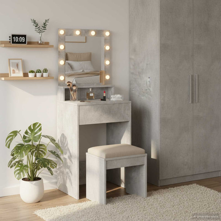 Klædeskab med hylde Beton Grå 50 x 41 x 135 cm Konstrueret træ