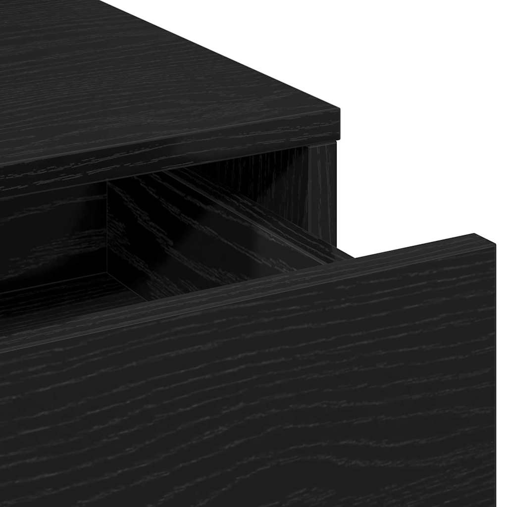 Klædeskab med skuffe Sort eg 50 x 41 x 140 cm Konstrueret træ